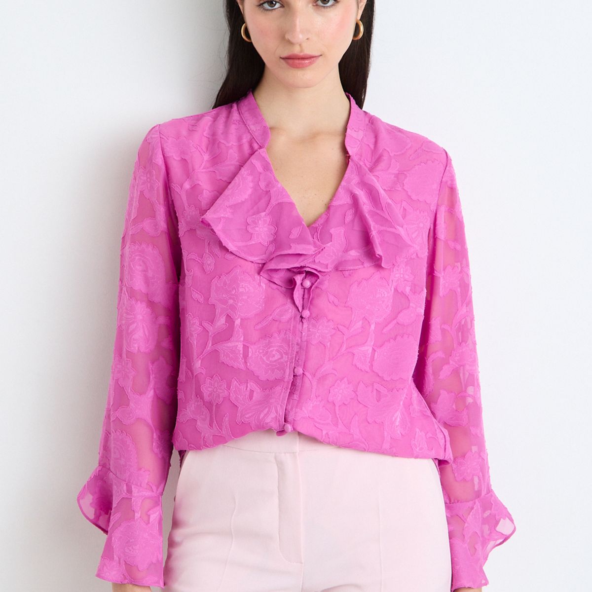 ASH - Blusa Manga Larga Rosada Mujer Ash