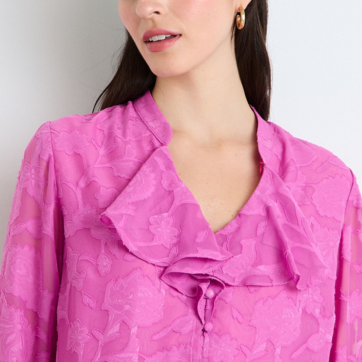 ASH - Blusa Manga Larga Rosada Mujer Ash