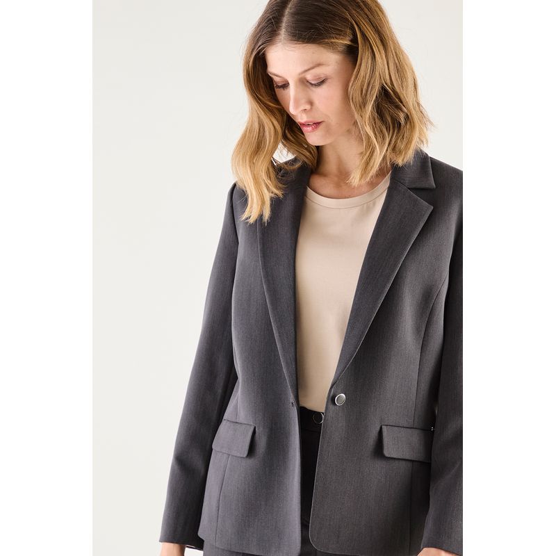 MA GRIFFE - Blazer Gris Marengo Mujer Magriffe