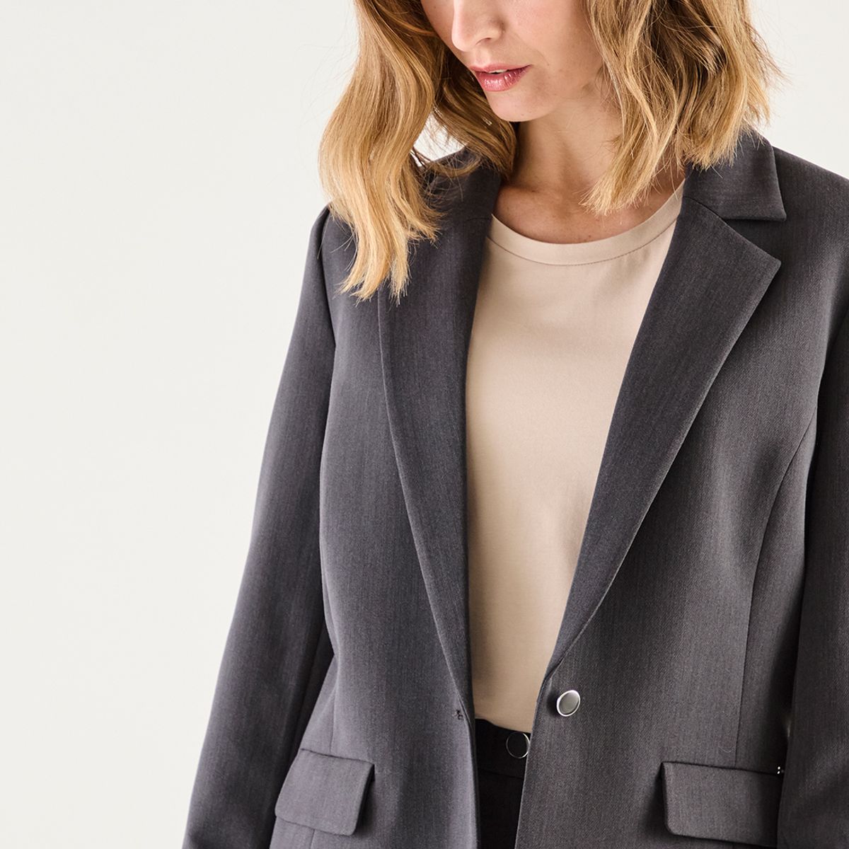 MA GRIFFE - Blazer Gris Marengo Mujer Magriffe