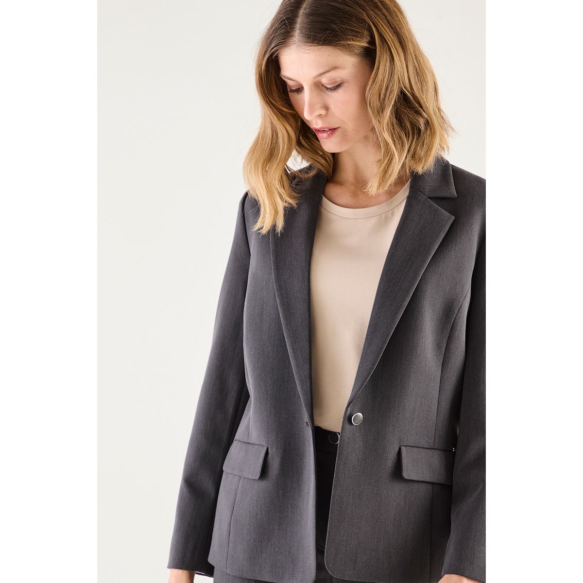 MA GRIFFE - Blazer Gris Marengo Mujer Magriffe