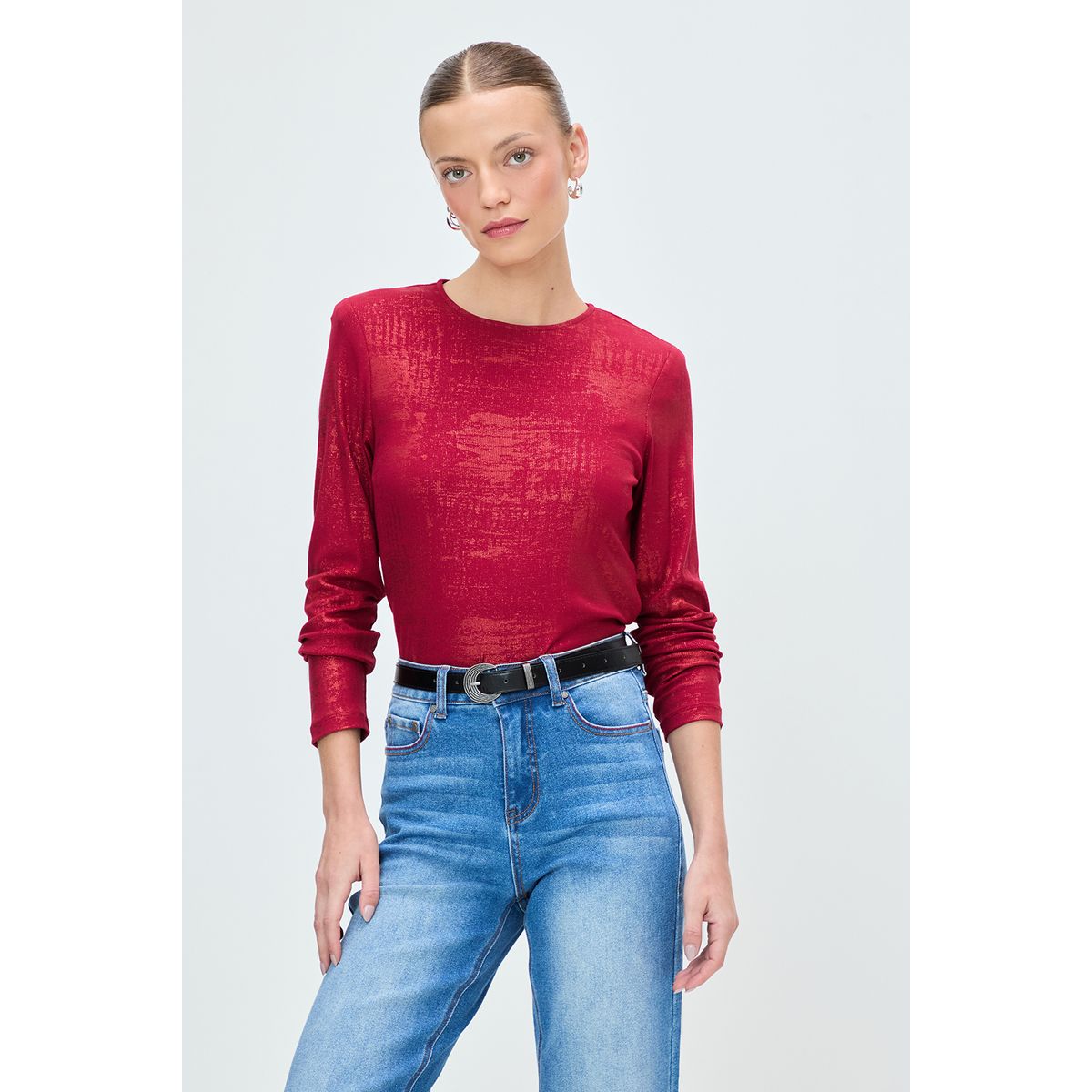 IO - Polera Manga Larga Morado Mujer Io