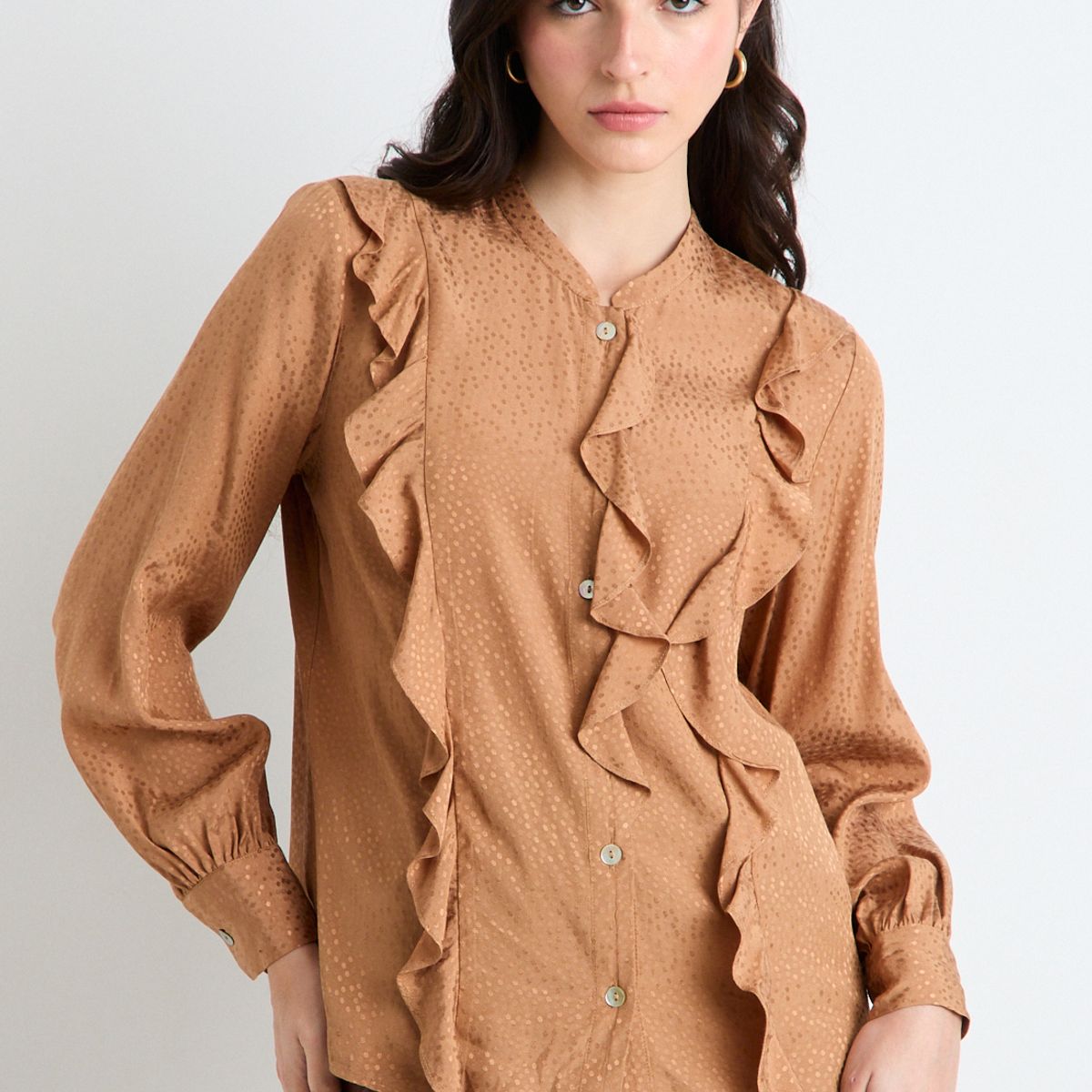 ASH - Blusa Manga Larga Café Mujer Ash