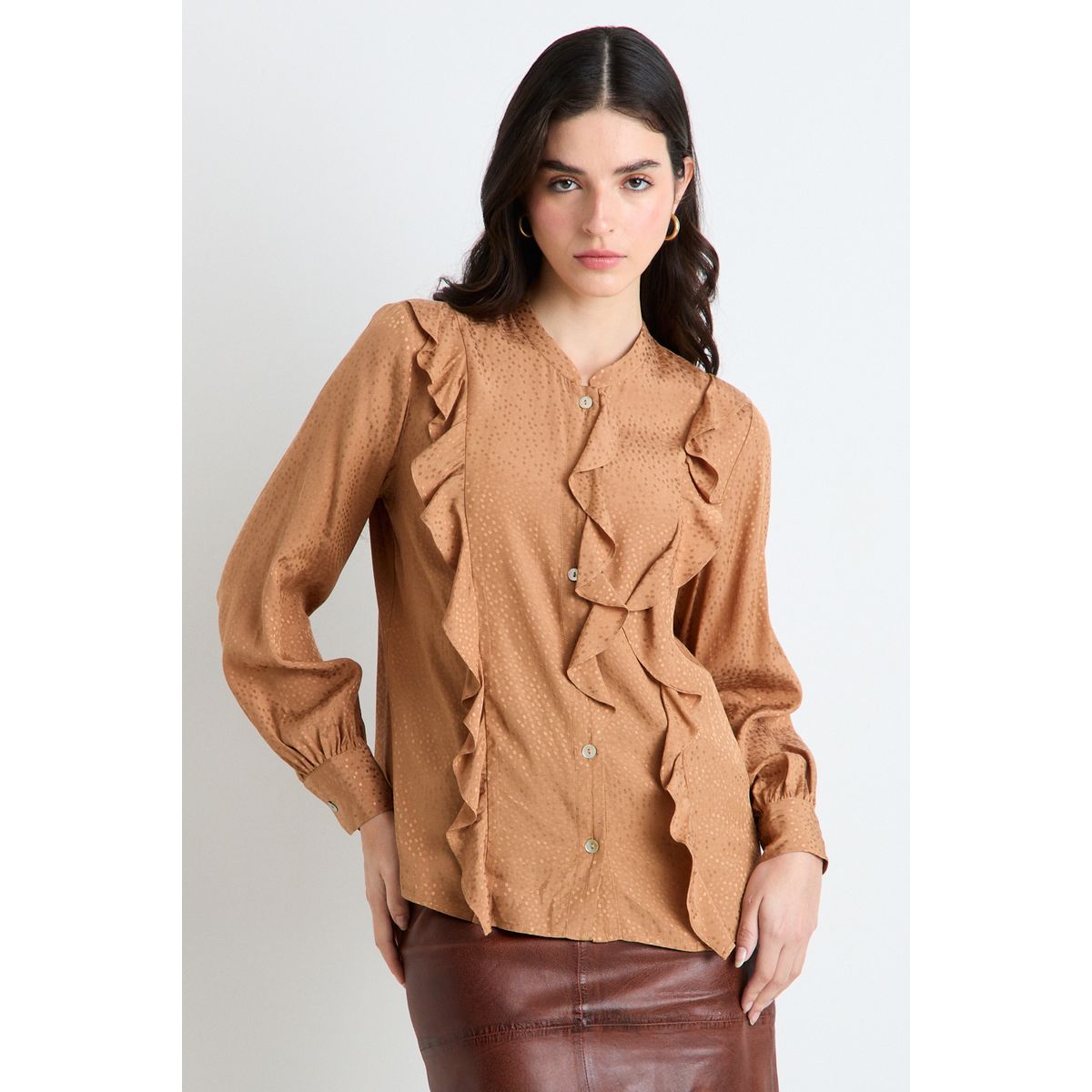 ASH - Blusa Manga Larga Café Mujer Ash