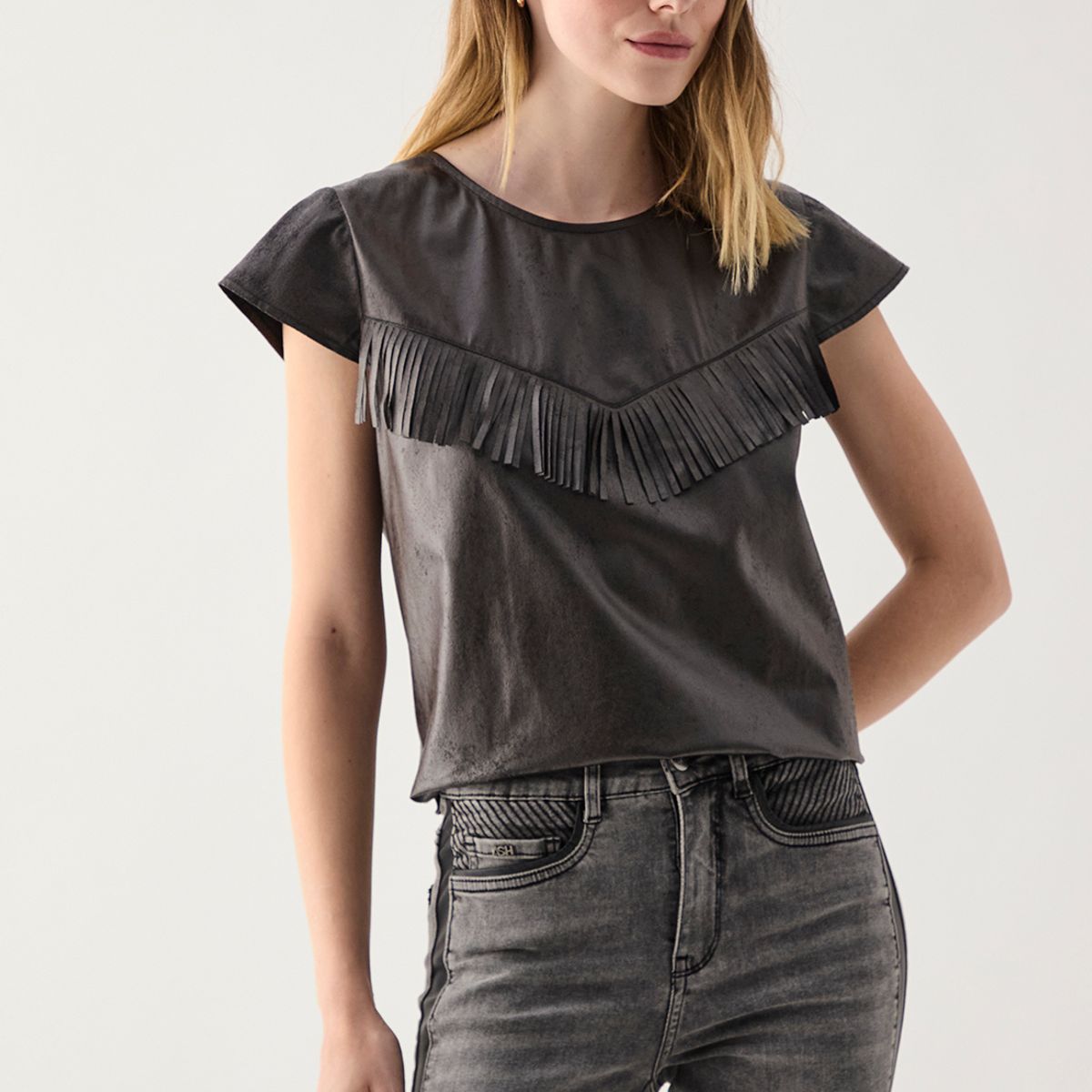 ASH - Polera Manga Corta Negro Mujer Ash