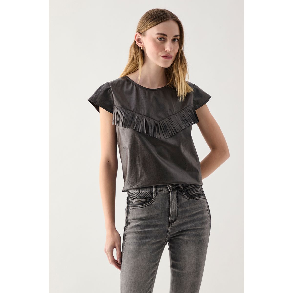 ASH - Polera Manga Corta Negro Mujer Ash