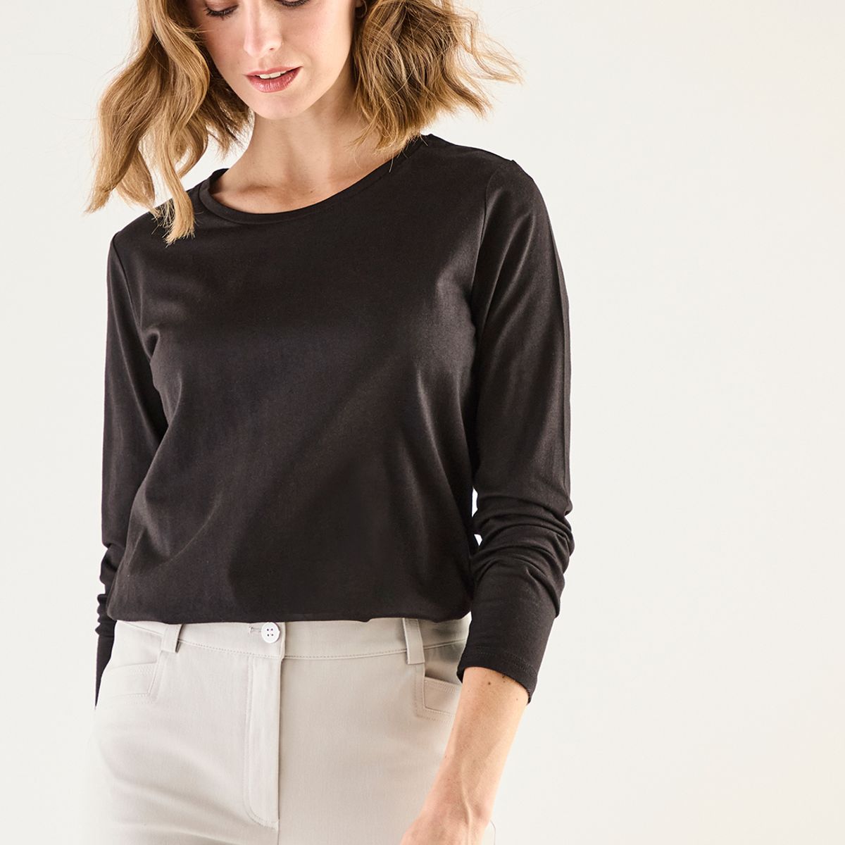 MA GRIFFE - Polera Manga Larga Negro Mujer Magriffe