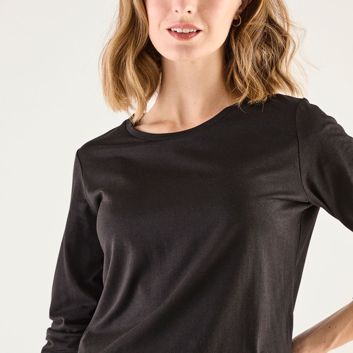 MA GRIFFE - Polera Manga Larga Negro Mujer Magriffe