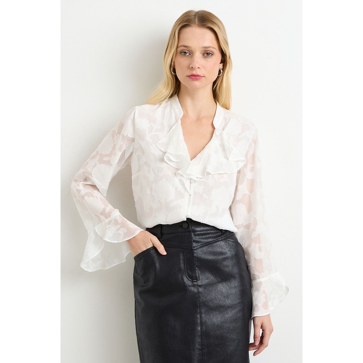 ASH - Blusa Manga Larga Crudo Mujer Ash