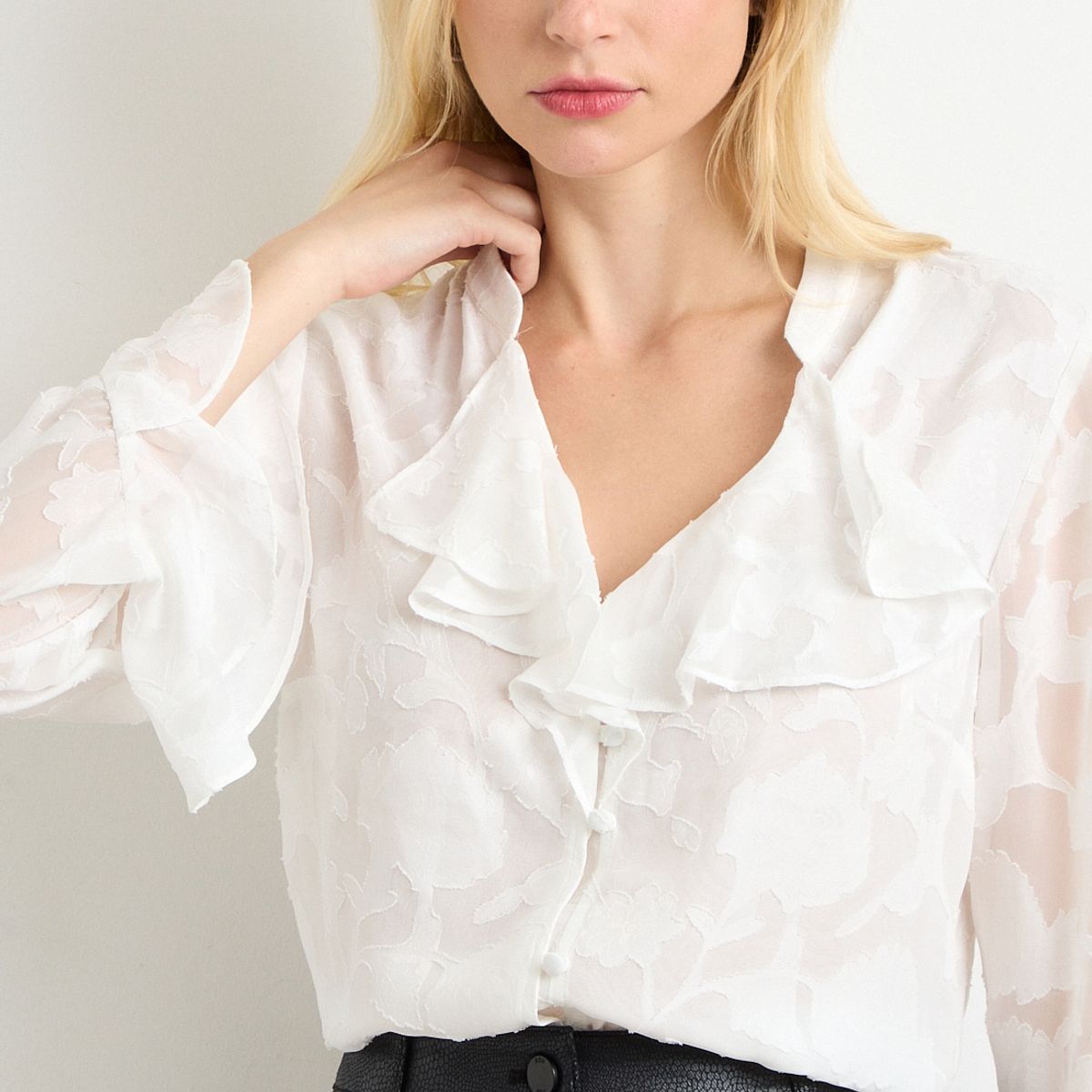 ASH - Blusa Manga Larga Crudo Mujer Ash
