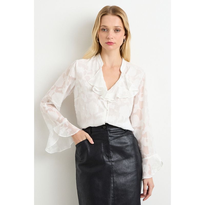 ASH - Blusa Manga Larga Crudo Mujer Ash