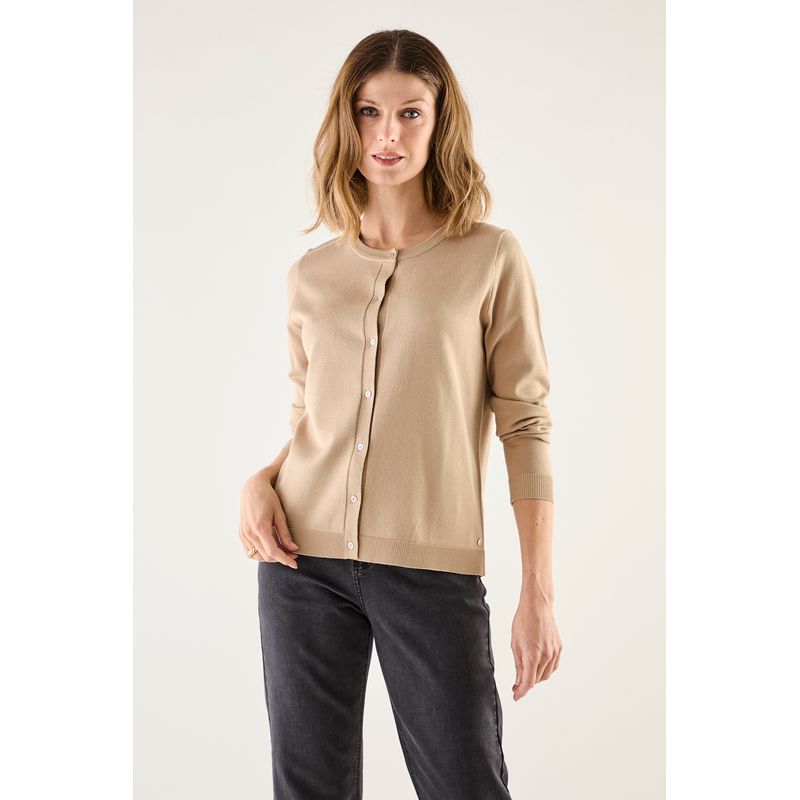 MA GRIFFE - Cardigan Beige Mujer Magriffe