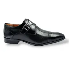 LEVURETT - Zapato Formal Monkstrap Negro Cuero Box