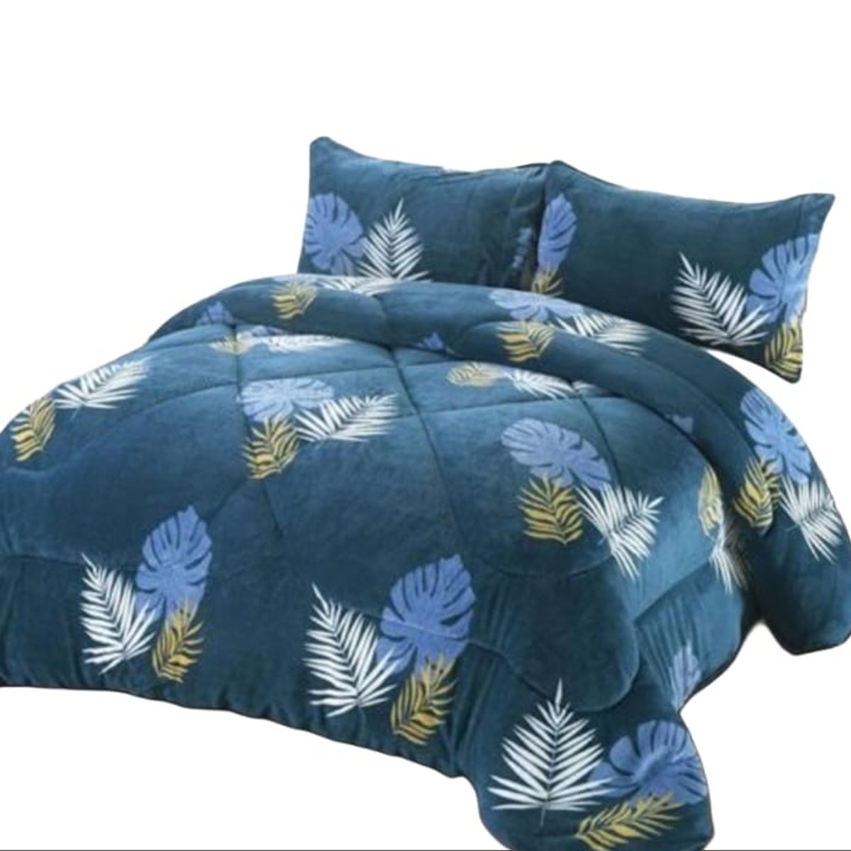 GENERICO - Cubrecama de Invierno Plush con Chiporro 2 plazas Azul  RS1030