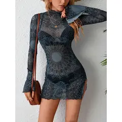 VARIOS - Vestido Mystic Mesh Azul She Shines