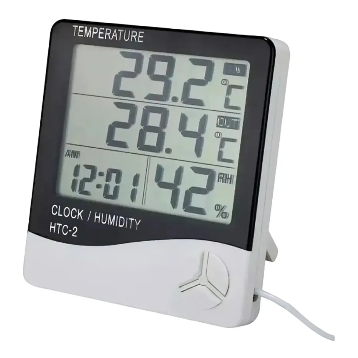 GENERICO - Higrómetro Con Sonda Externa Reloj Alarma