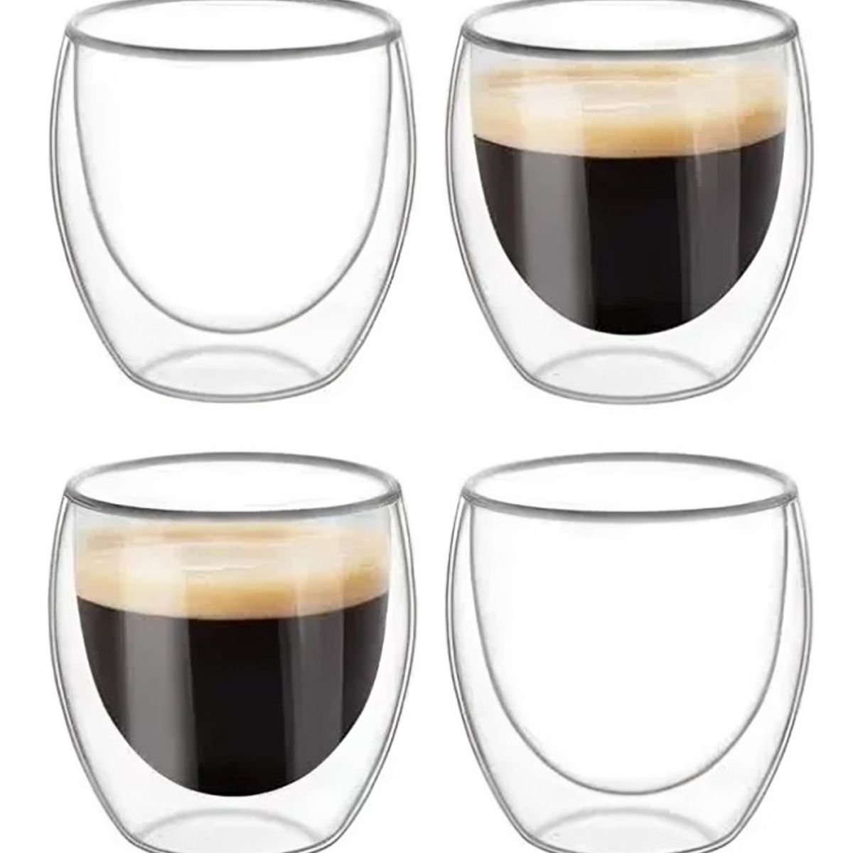 GENERICO - Set 4 Tazas Doble Pared 250ml Frio Caliente