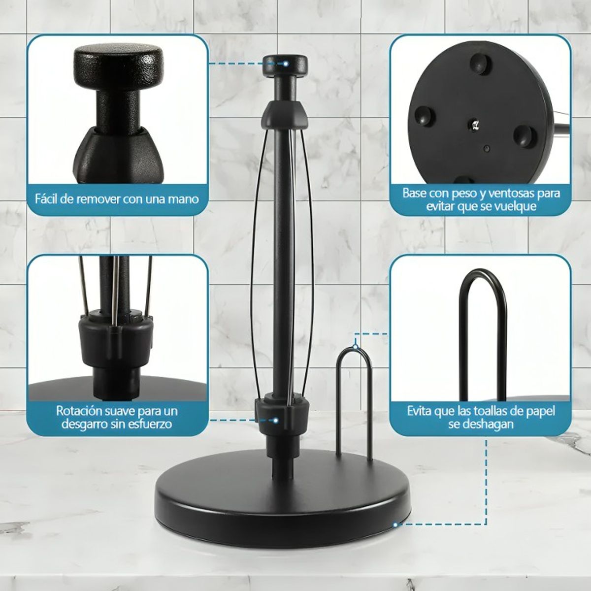 GENERICO - Soporte Para Toallas De Papel Con Trinquete Para Cocina