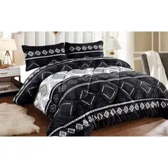 GENERICO - Cubrecama de Invierno Plush con Chiporro 2 plazas Negro RS1037