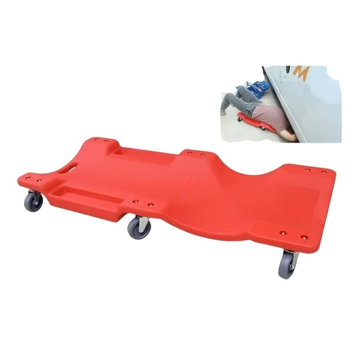 GENERICO - Camilla De Mecánico Plástica Con Ruedas