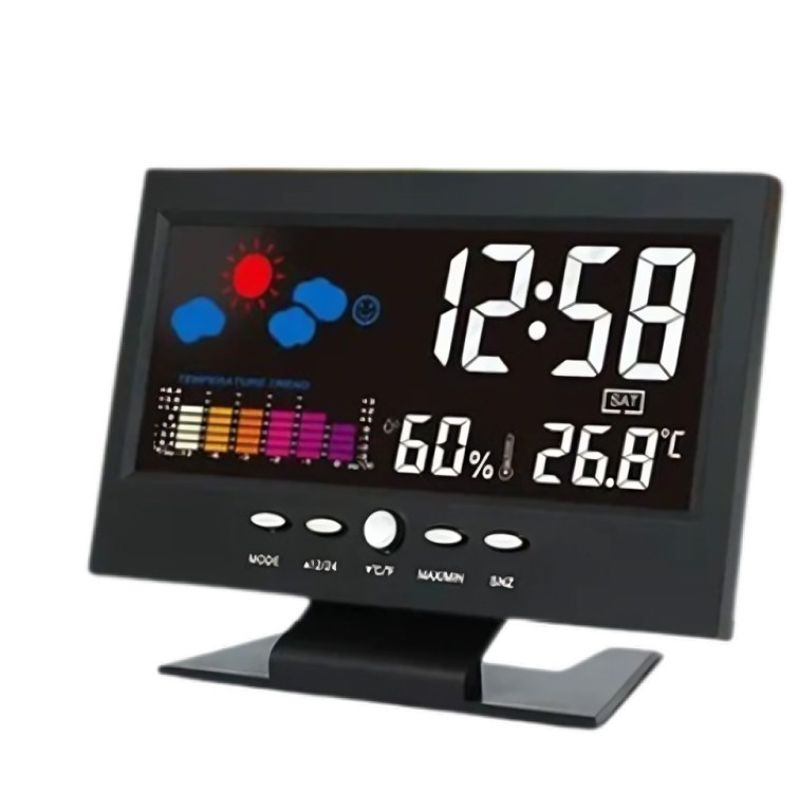 GENERICO - Reloj Despertador Lcd A Color Luz Temperatura Cj8082t
