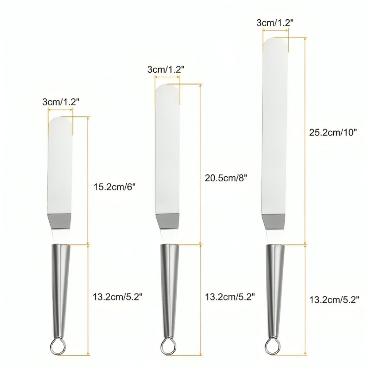 GENERICO - Set 3 Espátulas Alisadora Repostera Decoración Tortas