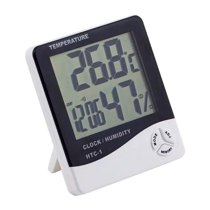GENERICO - Termómetro Higrómetro Ambiental Reloj  Alarma