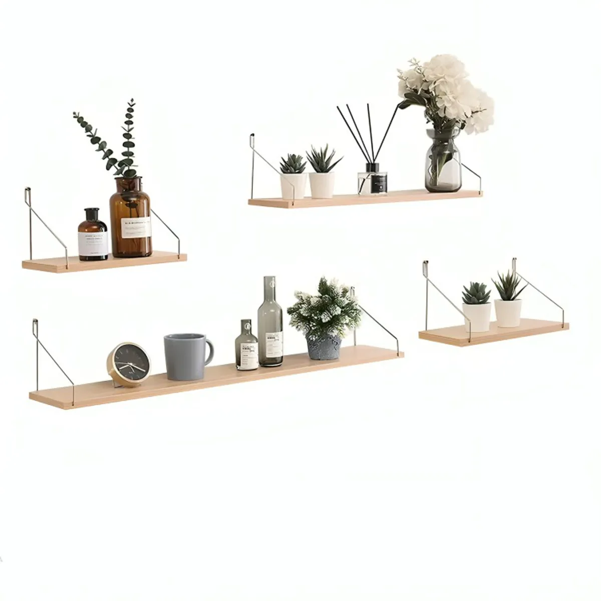 GENERICO - Estantes Flotantes De Pared Para Dormitorio Cocina Baño 4pcs