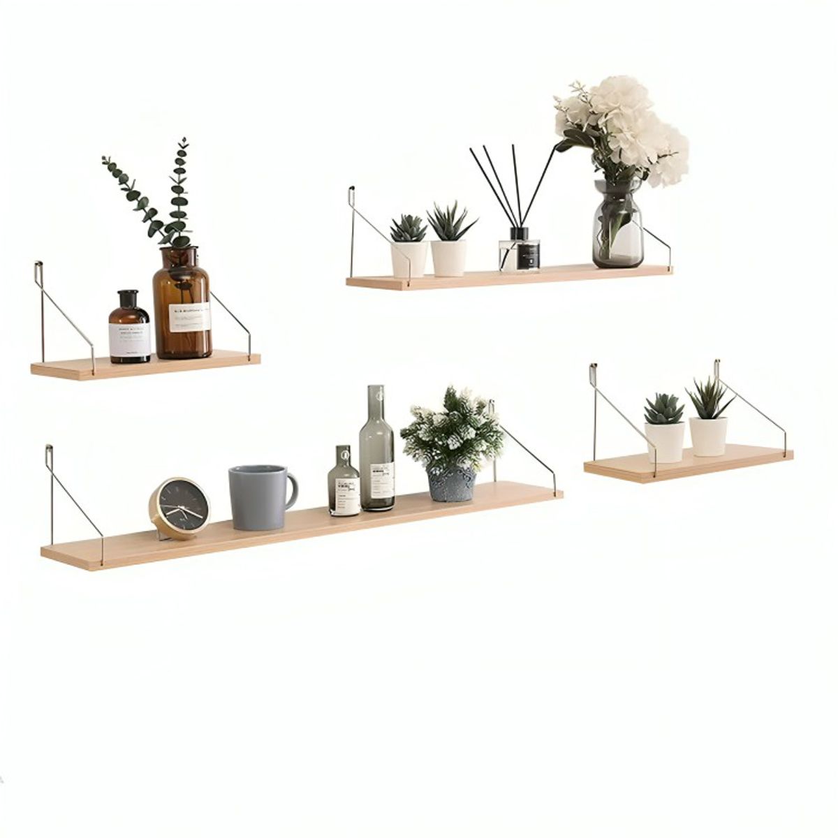 GENERICO - Estantes Flotantes De Pared Para Dormitorio Cocina Baño 4pcs