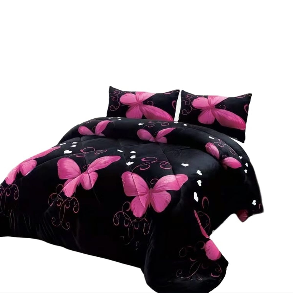 GENERICO - Cubrecama de Invierno Plush con Chiporro 2 plazas Negro RS1024