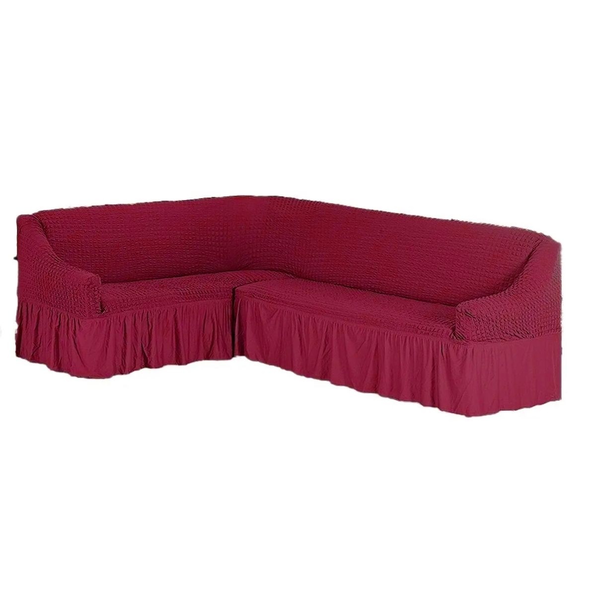 GENERICO - Funda Cubre Sofá Tipo L Color Burdeo Algodón Turco 100% Original