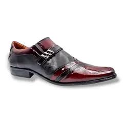 LEVURETT - Zapato Formal Charol Burdeo Hombre