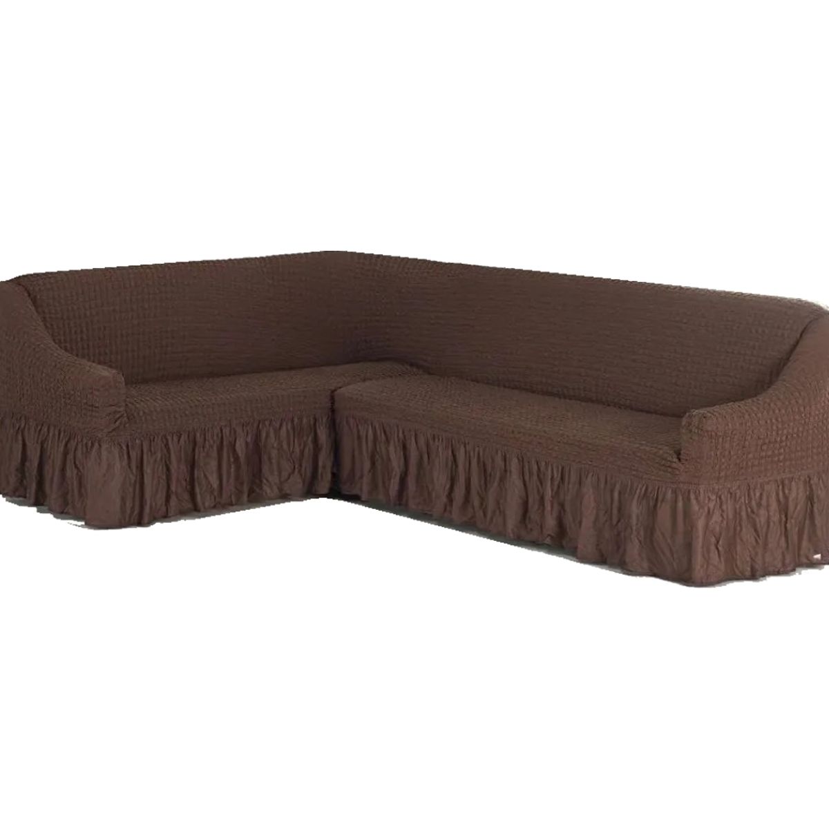 GENERICO - Funda Cubre Sofá Tipo L Color Cafe Oscuro Algodón Turco 100% Original