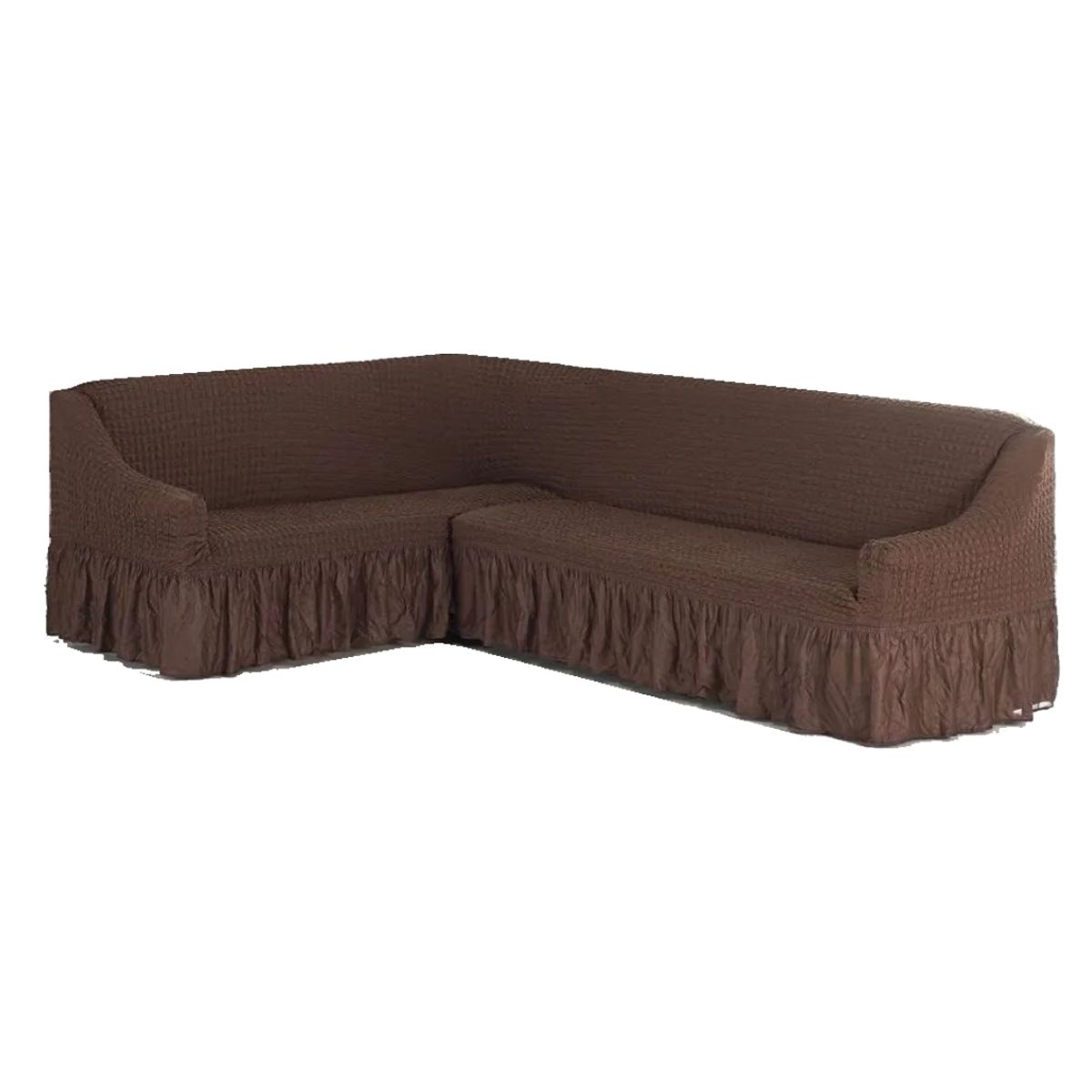 GENERICO - Funda Cubre Sofá Tipo L Color Cafe Oscuro Algodón Turco 100% Original