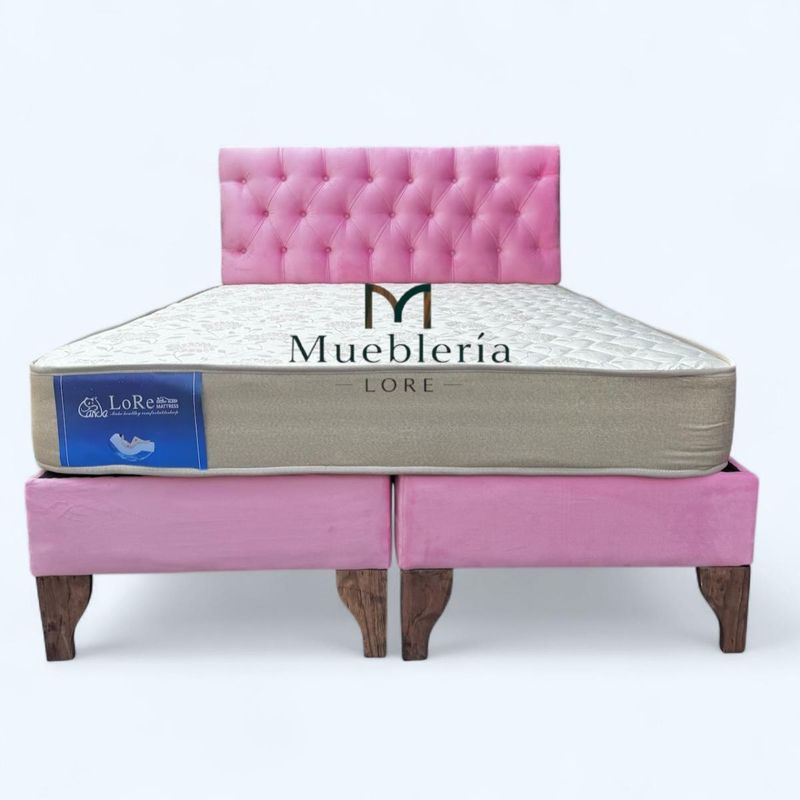 GENERICO - cama capitone 2 plaza rosa barbie en felpa