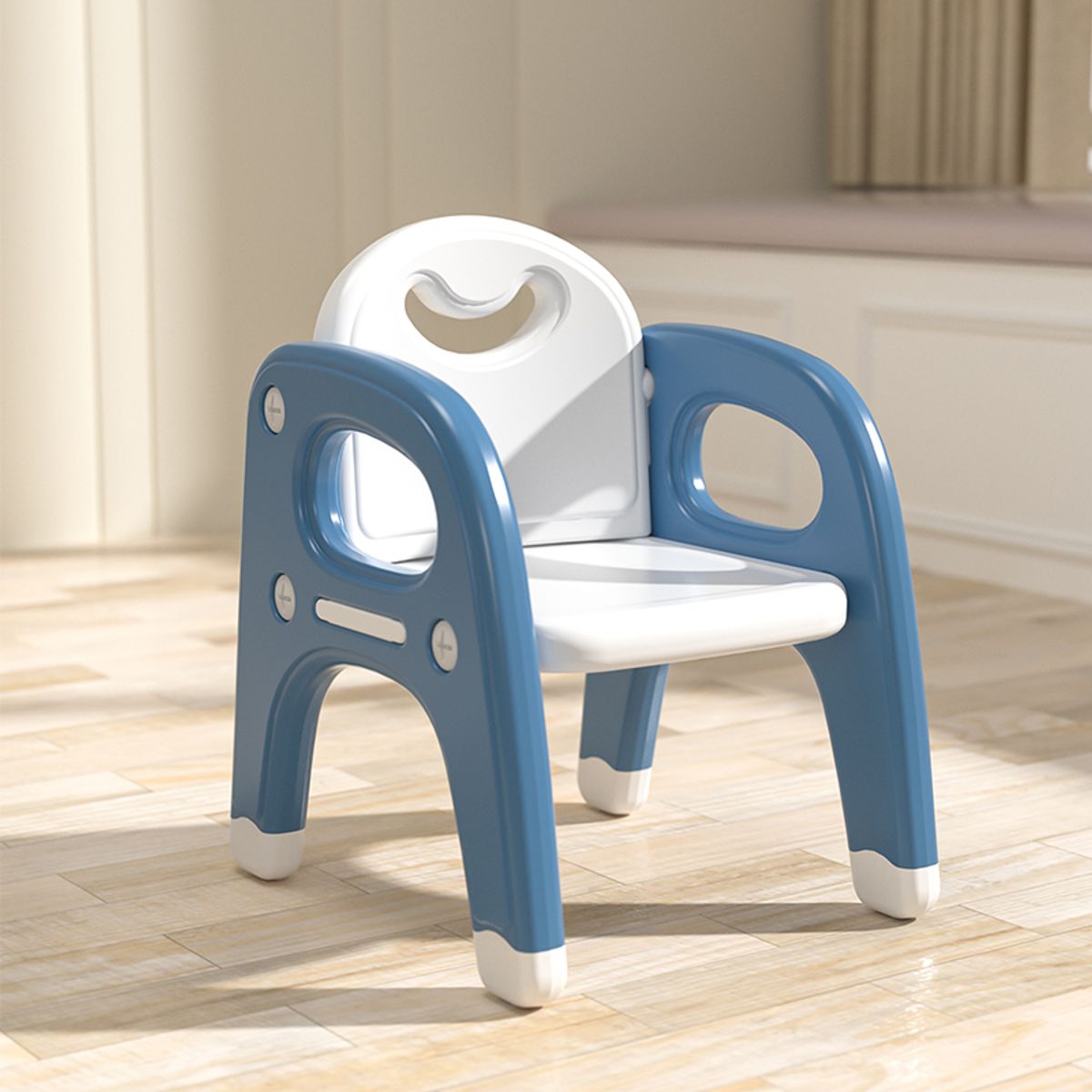 GENERICO - Mesa con silla para niños blanco con azul