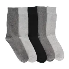 BATA - Calcetines Hombre Fivepack Crew Grises Multicolor