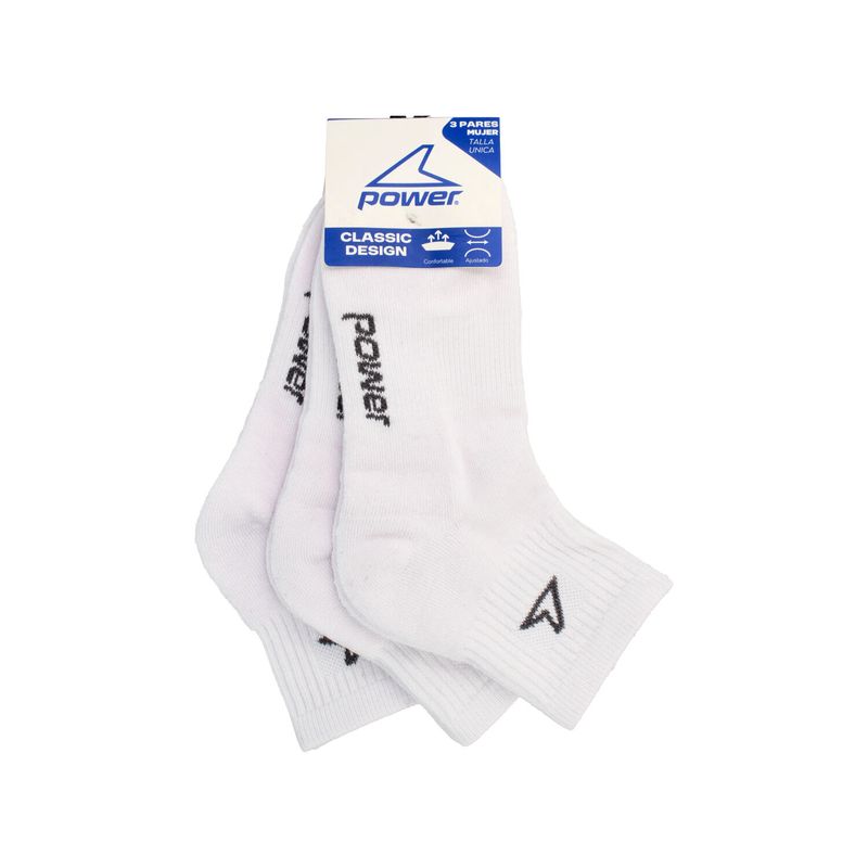 POWER - Calcetines Mujer Power Tripack Classic Wn White
