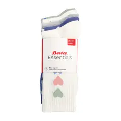 BATA - Calcetines Mujer 5Pack Crew Diseño Corazones Multicolor