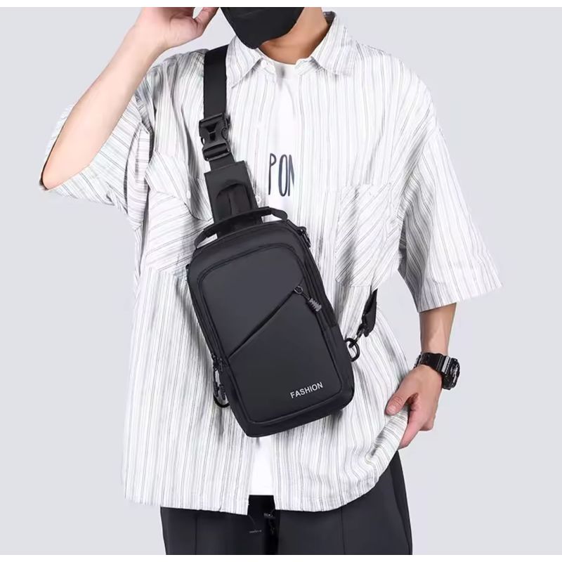 GENERICO - Bolso Cruzado de Hombre Banano Gran Capacidad Impermeable