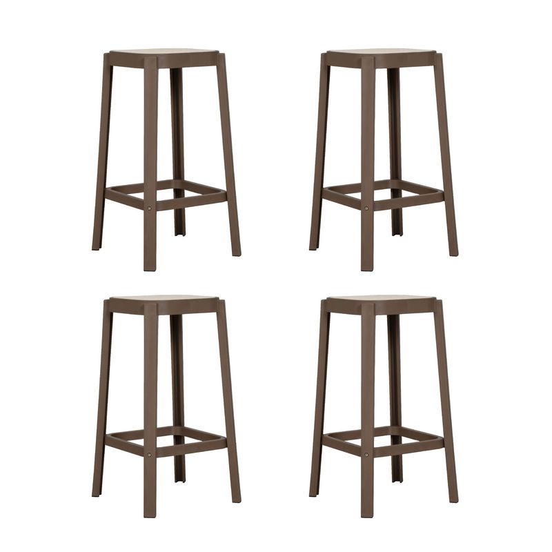 PLOS - Silla Piso Bar Taburete Pack X4 Altura 65 Cm Aliano Plos Gris Taupé