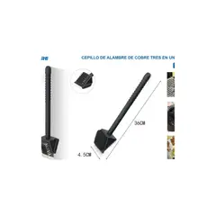 GENERICO - CEPILLO DE ALAMBRE DE COBRE TRES EN UNO 36cm
