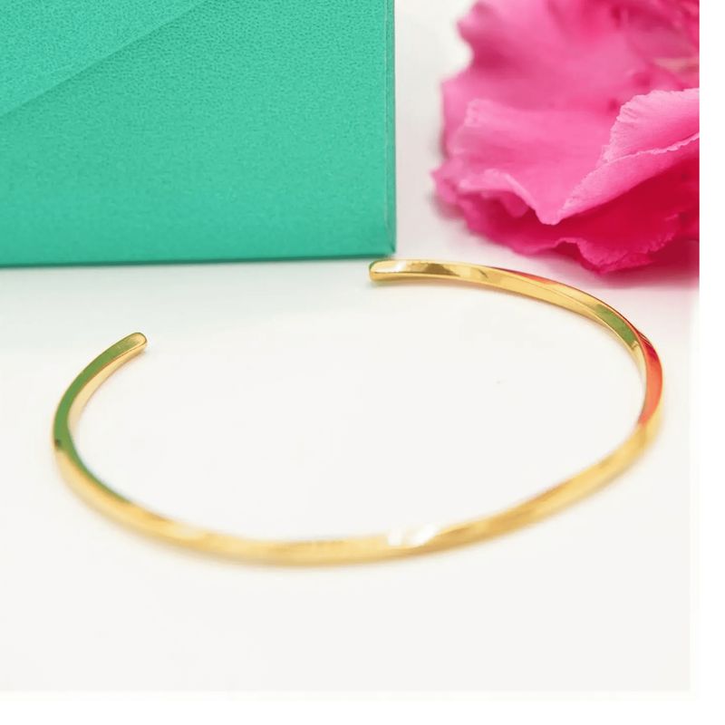 ELBAULDEJUMA - Pulsera rigida florencia ajustable chapada en oro 18k