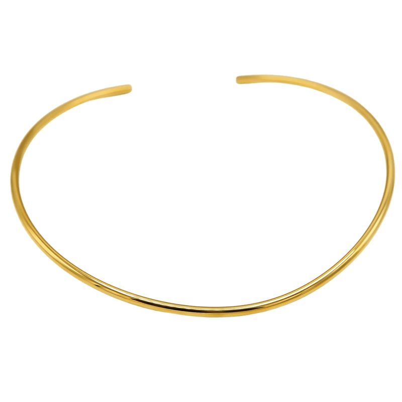 ELBAULDEJUMA - Collar rigido Susan choker chapado en oro 18k