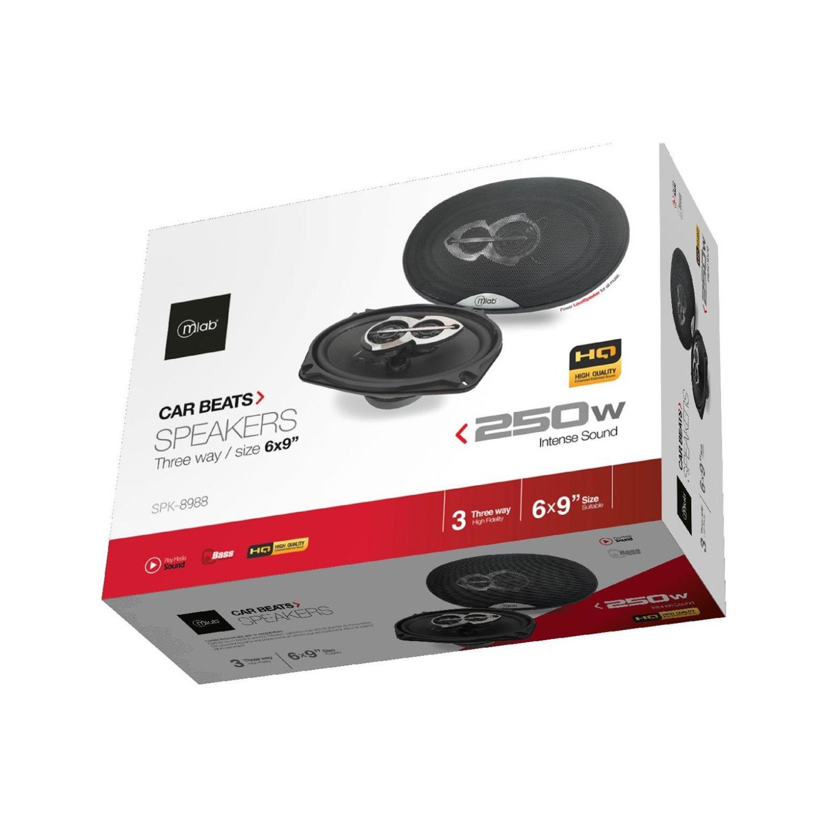 MLAB - Pack 2 Parlantes 6x9" Para Automovil Negro 8988