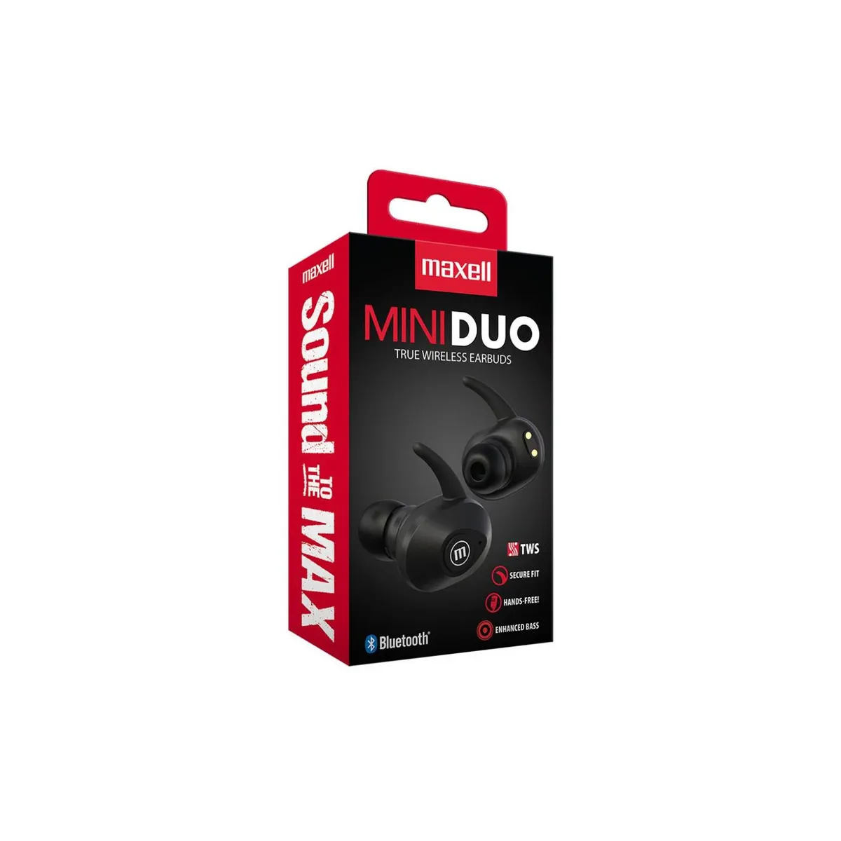 MAXELL - Audifonos Bluetooth TWS In Ear Recargables Negro MiniDuo