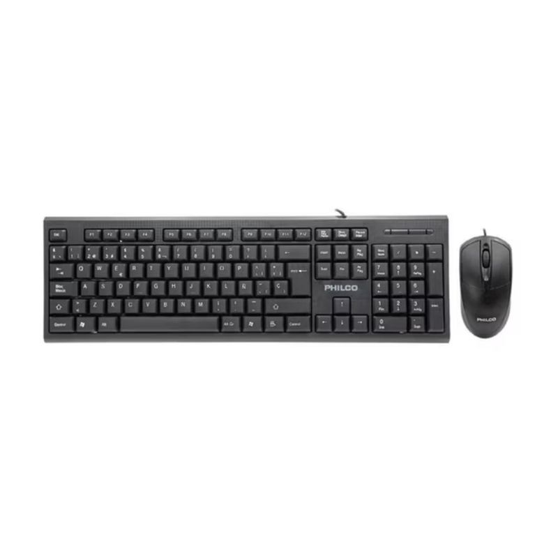 PHILCO - Kit Teclado 104 Teclas Y Mouse 1200DPI 3 Botones Negro Philco