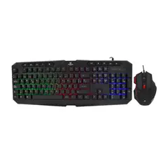 MONSTER GAMES - Kit Teclado Y Mouse Gamer USB Negro Initiation