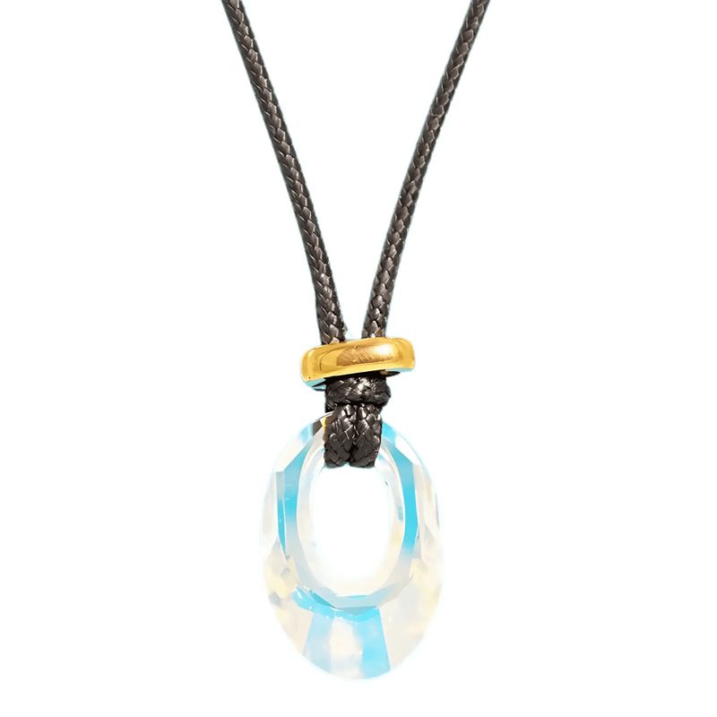 ELBAULDEJUMA - Colgante ajustable JD cristal austriaco genuino chapado en oro 18k