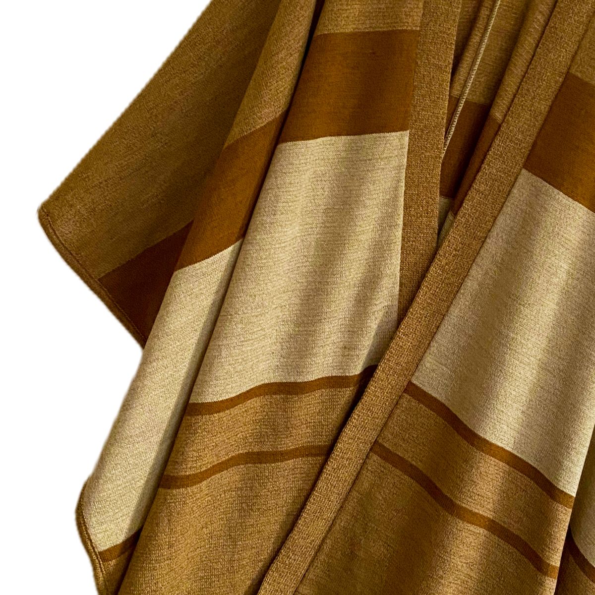 PAOLA MUZIO - Ruana lana listada - camel